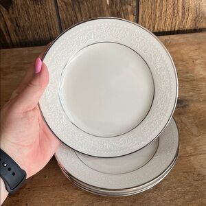 Noritake Ivory China Elegant White Side Plates Set of 4